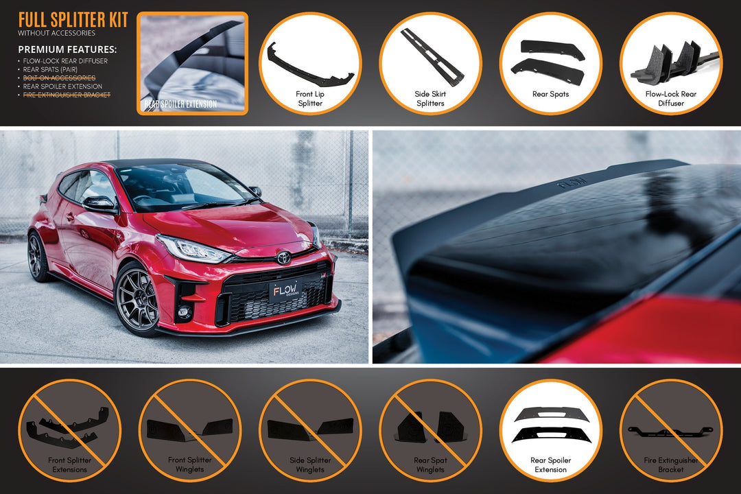 Yaris GR Gen1 Full Lip Splitter Kit With Rear Diffuser