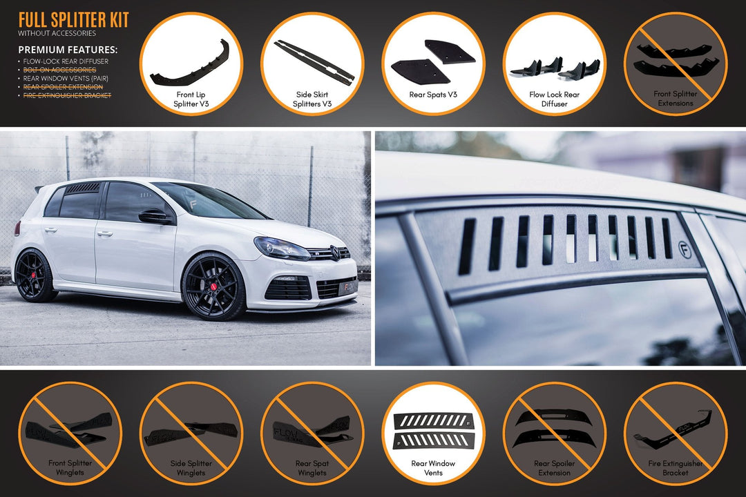 MK6 Golf R Full Lip Splitter Set