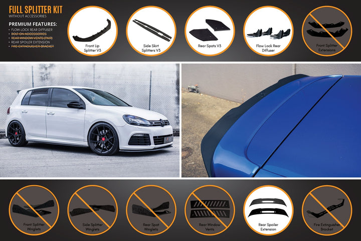 MK6 Golf R Full Lip Splitter Set