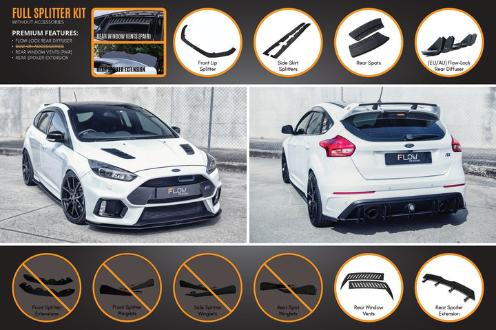 MK3 Focus RS Full Lip Splitter Set