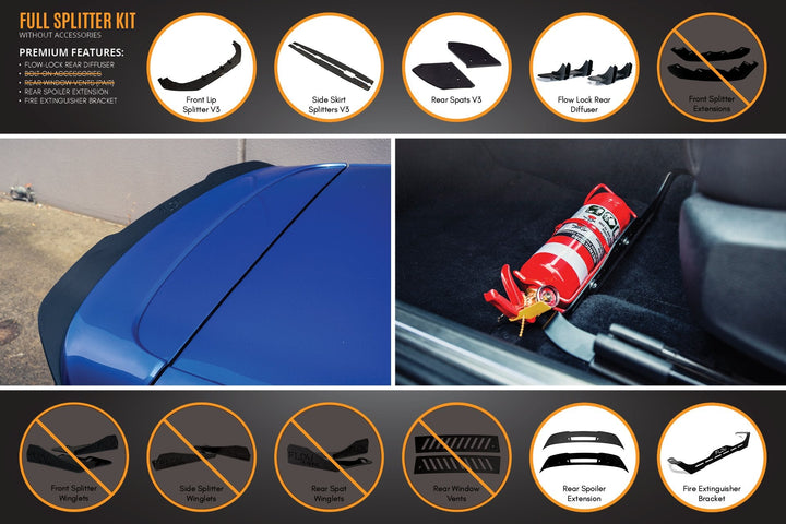 MK6 Golf R Full Lip Splitter Set