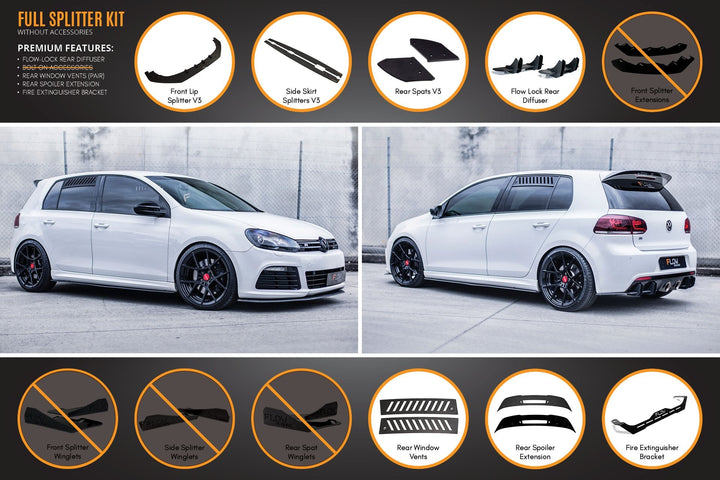 MK6 Golf R Full Lip Splitter Set