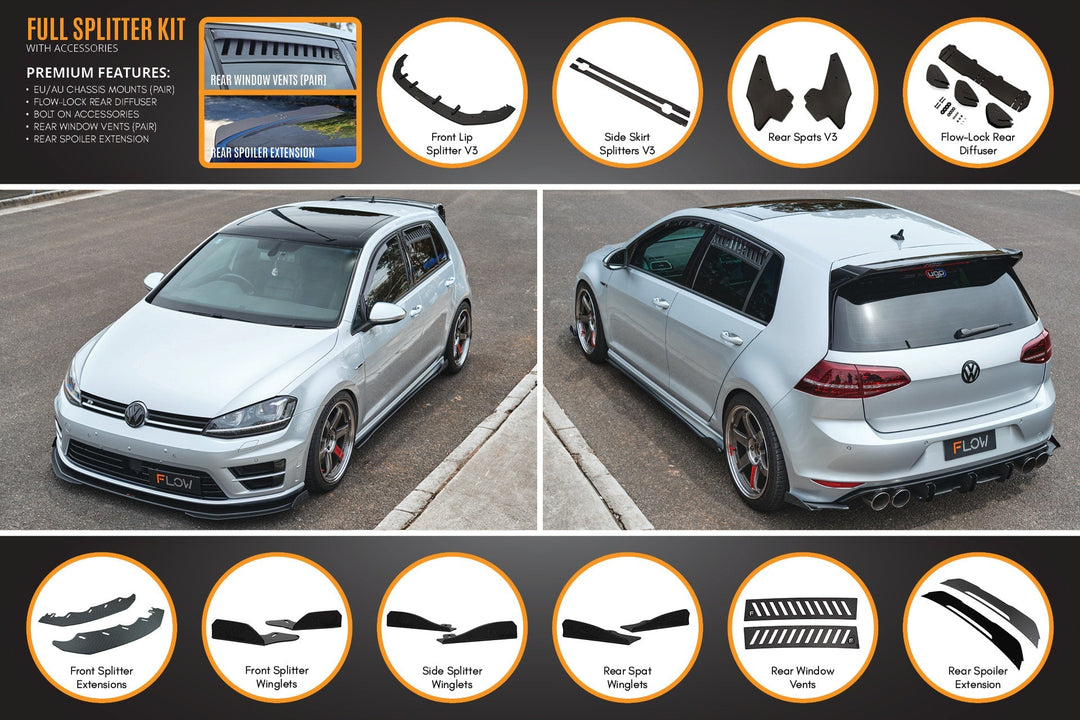 MK7 Golf R (EU/AU) Full Lip Splitter Set