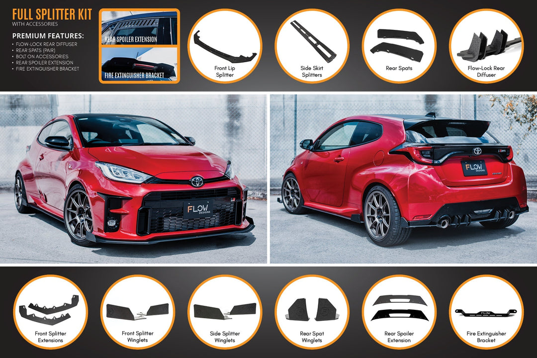 Yaris GR Gen1 Full Lip Splitter Kit With Rear Diffuser