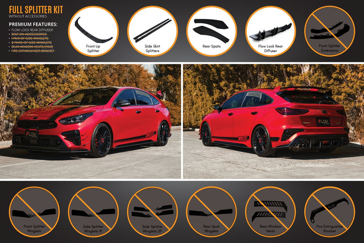 Flow Designs Cerato GT Hatch PFL Full Lip Splitter Set