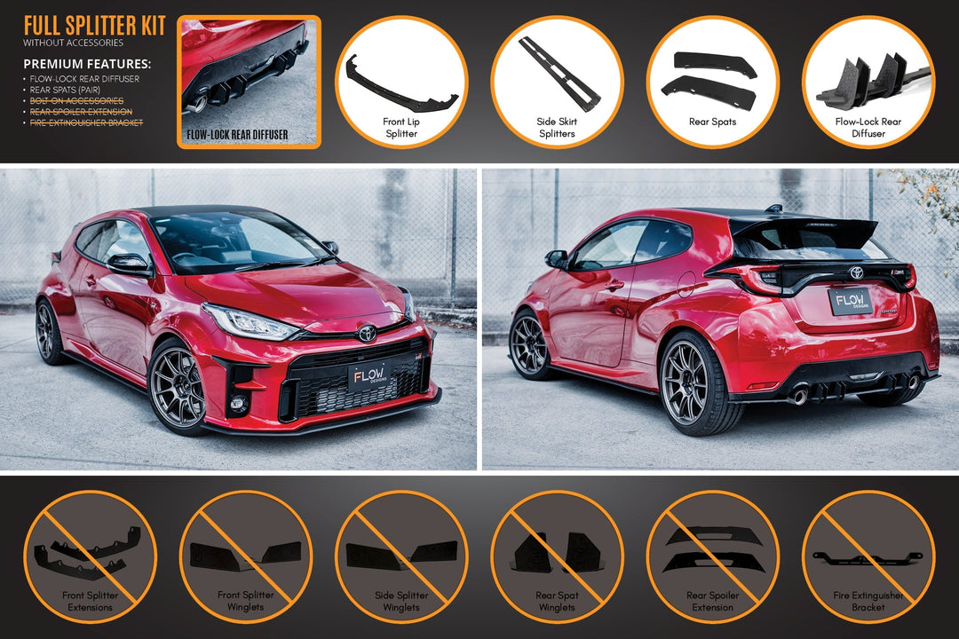 Yaris GR Gen1 Full Lip Splitter Kit With Rear Diffuser