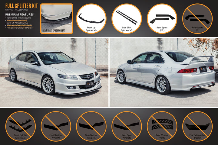Honda Accord Euro FACELIFT CL7/CL9 Full Lip Splitter Set