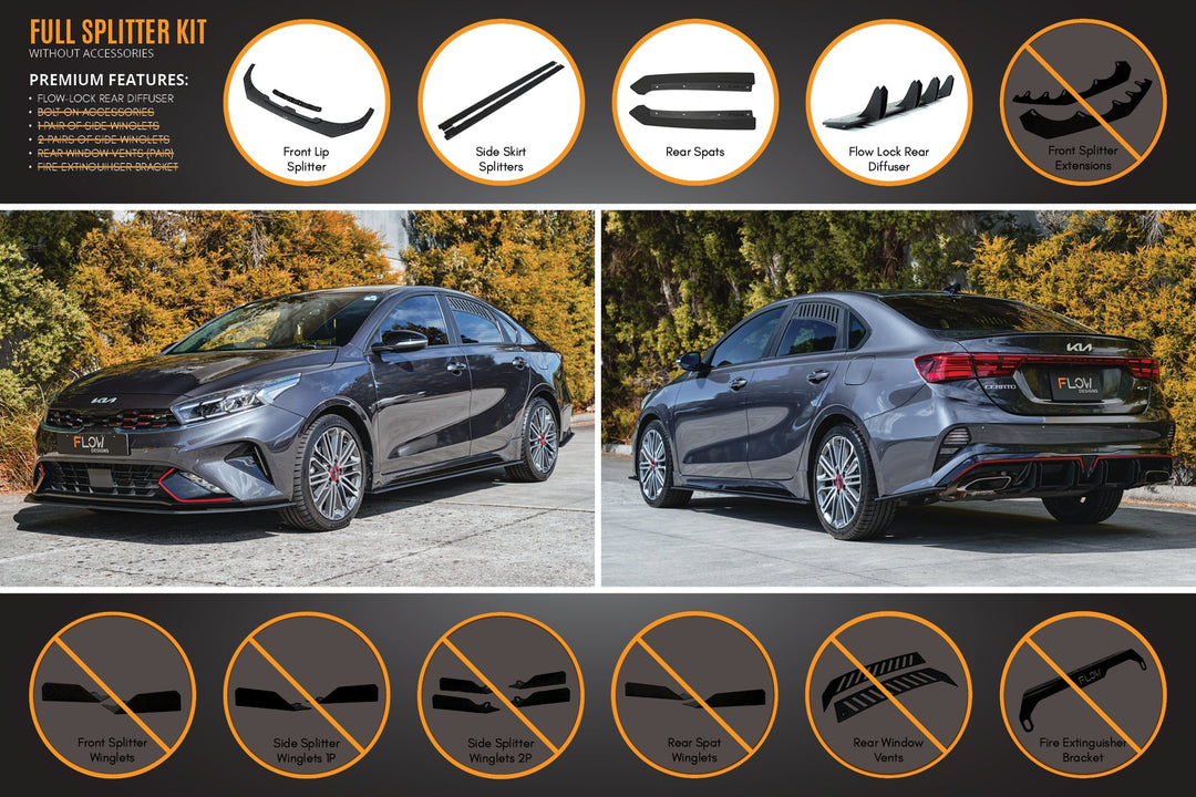 Flow Designs Cerato GT Sedan FL Full Lip Splitter Set