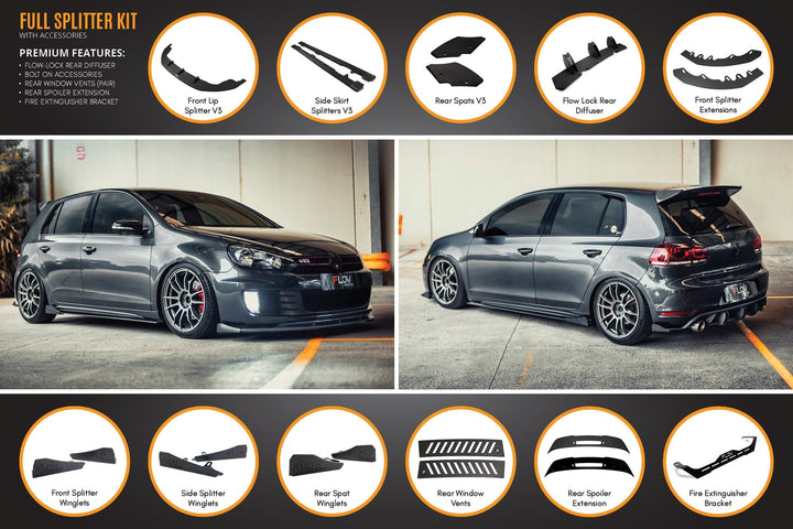 MK6 Golf GTI Full Lip Splitter Set