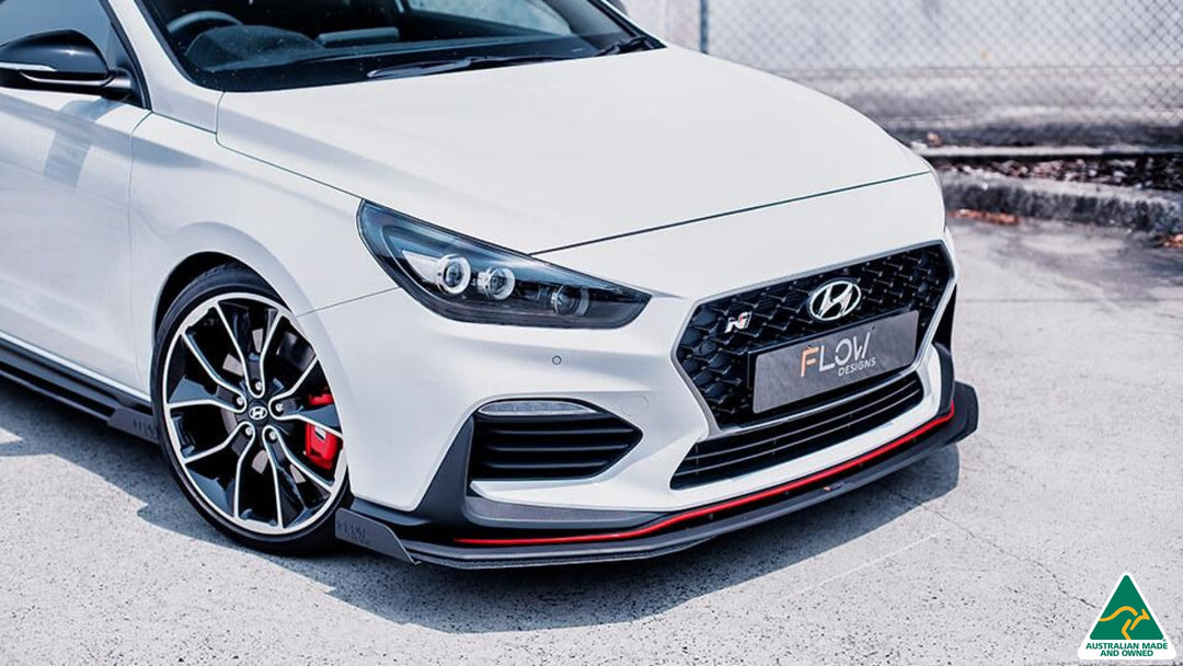 White Hyundai i30N Fastback Front Splitter Winglets