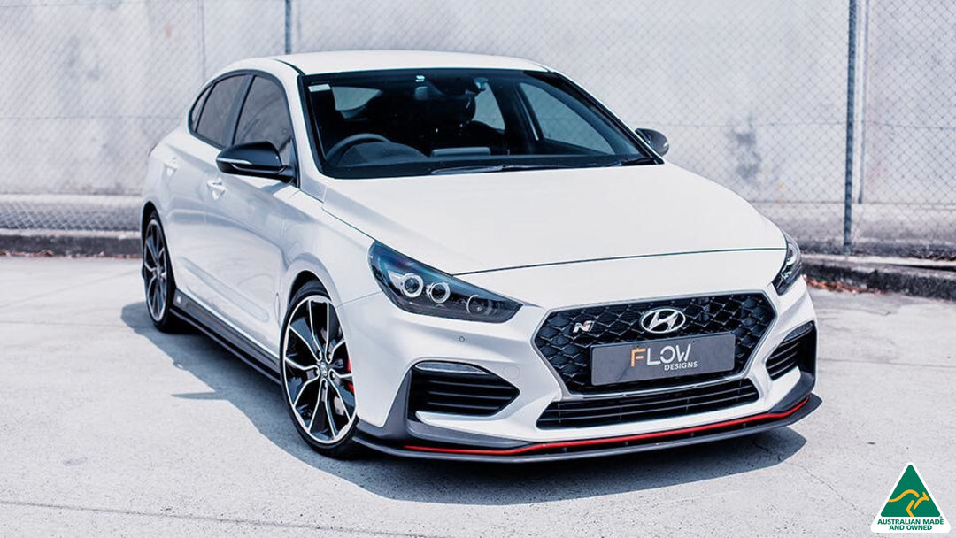 White Hyundai i30N Fastback Front Lip Splitter