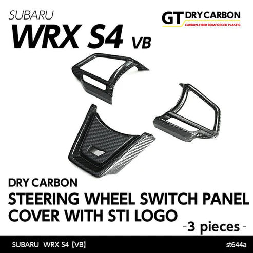 Automodellista Dry Carbon Fibre Steering Wheel Switch Panel Covers for Subaru WRX VB/VN 2022+