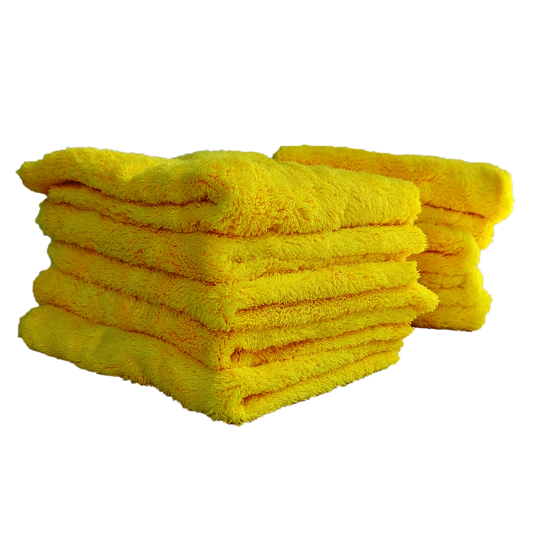 Yellow 500GSM Edgeless Microfibre Towel