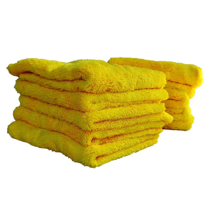 Yellow 500GSM Edgeless Microfibre Towel