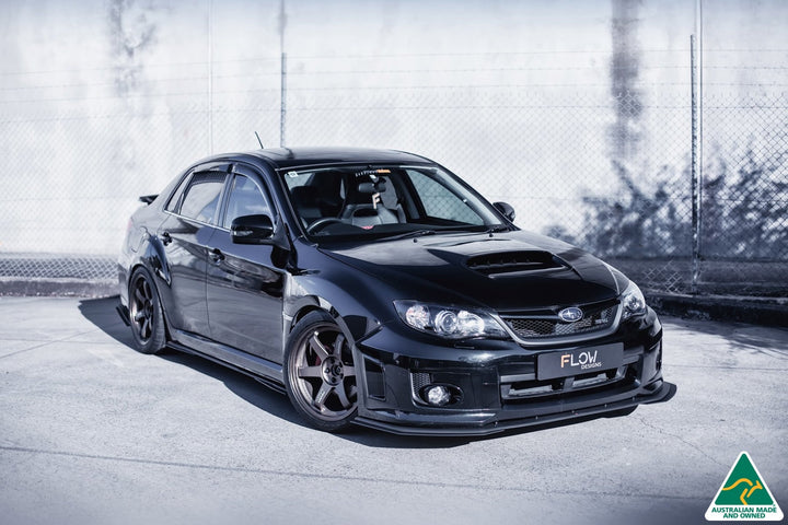 Flow Designs Front Lip Splitter Extensions For 2011-2013 Impreza G3 WRX/STI Sedan Wide Body [Pair]