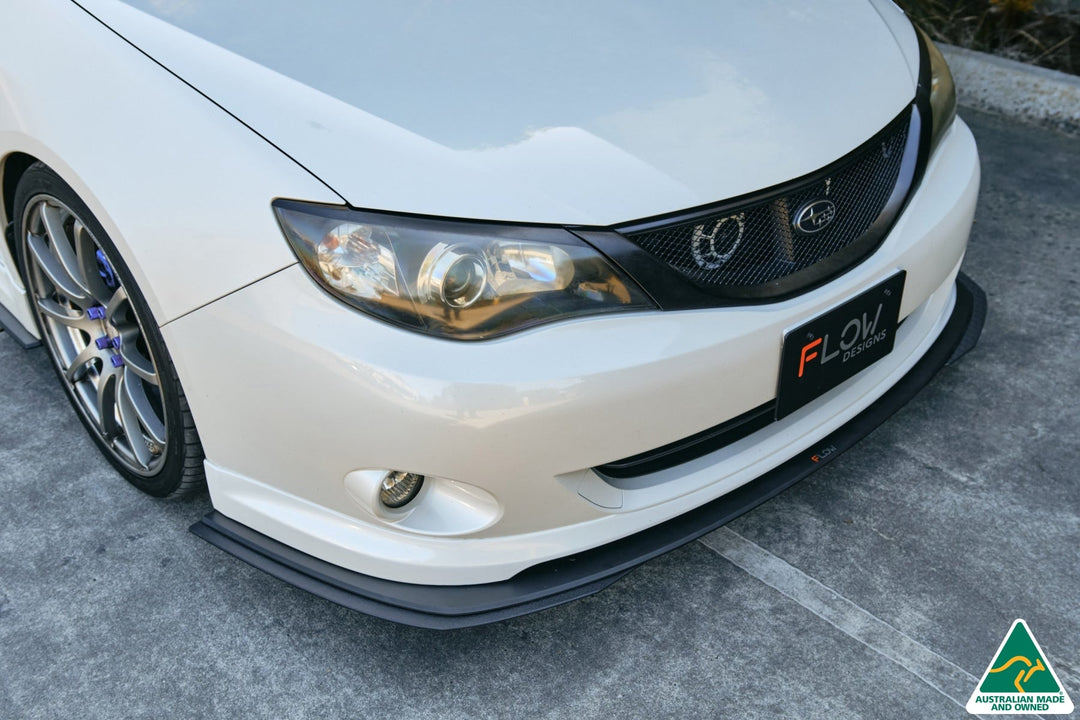 Flow Designs Front Lip Splitter & Mounting Brace For 2007-2010 Impreza G3 WRX/RS Hatch Narrow Body